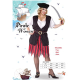 Packaging for plundering pirate woman costume adult