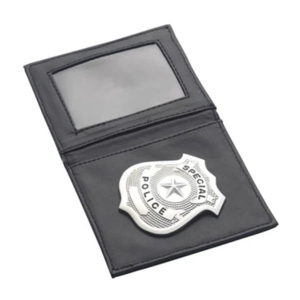 Police badge in wallet with metal badge for costume use