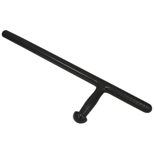 Black 60cm police costume baton with side handle and textured grips