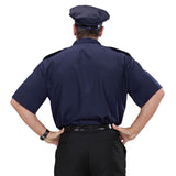 Back of police officer costume with short sleeves