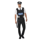 Policeman Instant Kit with mock shirt vest, tie, hat and handcuffs by Smiffys
