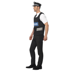 Policeman Instant Kit with mock shirt vest, tie, hat and handcuffs by Smiffys