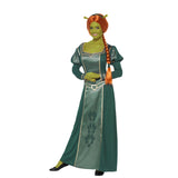 Officially licensed Princess Fiona costume for adults with green gown and red braid wig