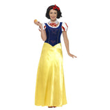 Close-up of Princess Snow Costume showing neckline, puff sleeves, and satin bow headband – ideal for cosplay or themed events.