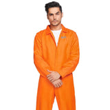 Prison Jumpsuit - Mens Hire, orange jumpsuit clips up the front, inmate on the front. mens size medium/large.