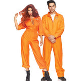 Prison Jumpsuit - Mens Hire, orange jumpsuit clips up the front, inmate on the front. mens size medium/large. Unisex.