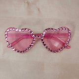 Crystal Heart Glasses - Pink