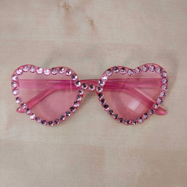 Crystal Heart Glasses - Pink