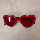 Crystal Heart Glasses - Red