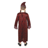 Back view of Dumbledore Child Robe, ankle length with long sleeves.