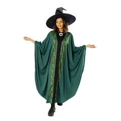 Professor McGonagall adult costume front view green robe and hat