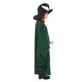 Professor McGonagall Harry Potter Adult Costume, robe plus black hat with crocked tip and two faux feathers.