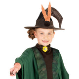 Professor McGonagall Robe Child, witches hat with crooked tip and fake feathers.