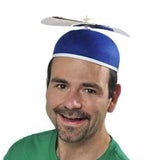 Propeller beanie hat, with blue base.