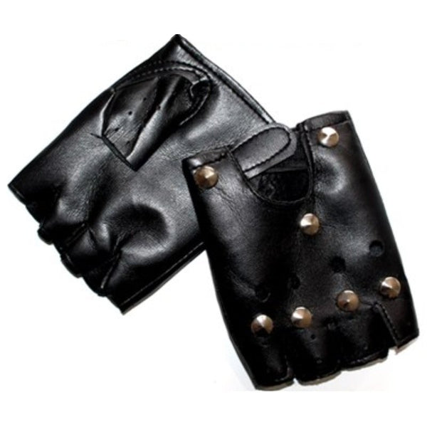 Punk rock studded fingerless gloves.