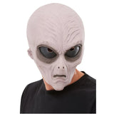 Purple alien overhead mask with detailed features, latex-free adult Halloween costume accessory