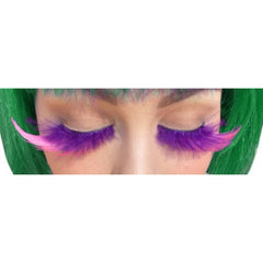 Purple Lashes with Pink Feathers long and whimsical.
