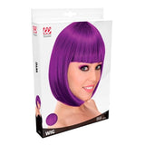 Box for purple bob wig costume style