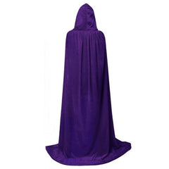 Deluxe purple velvet hooded cape for medieval and fantasy costumes