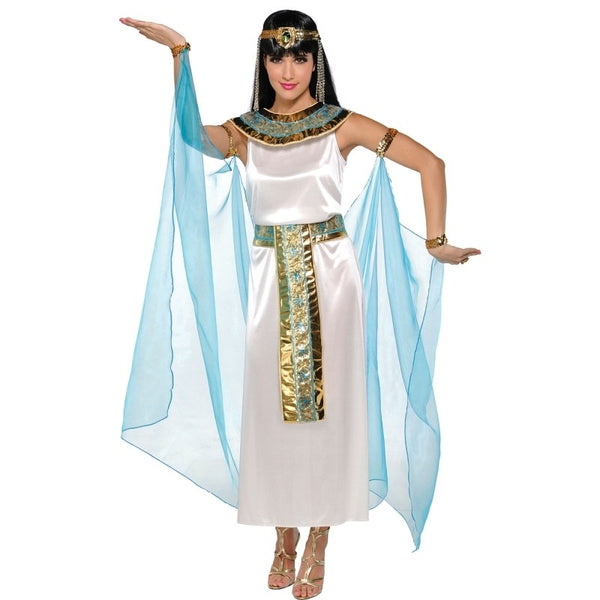 Queen Cleopatra ladies costume with dress and cape