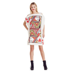 Adult Queen of Hearts playing card costume foam tabard front view