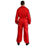 Adult Racing Driver Costume red and black jumpsuit back view