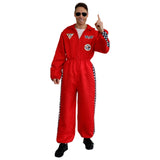 Adult Racing Driver Costume red and black jumpsuit front view