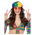 Rainbow Hippie Flower Crown – Elastic Headband