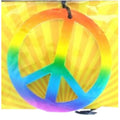 Rainbow Peace Sign Necklace Hippie Accessory