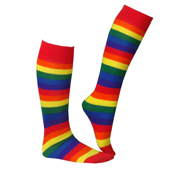 Rainbow Striped Long Socks - Adult