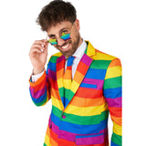 Rainbow suit coat with matching tie