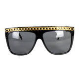 Rapper glasses with gold chain trim costume accessory