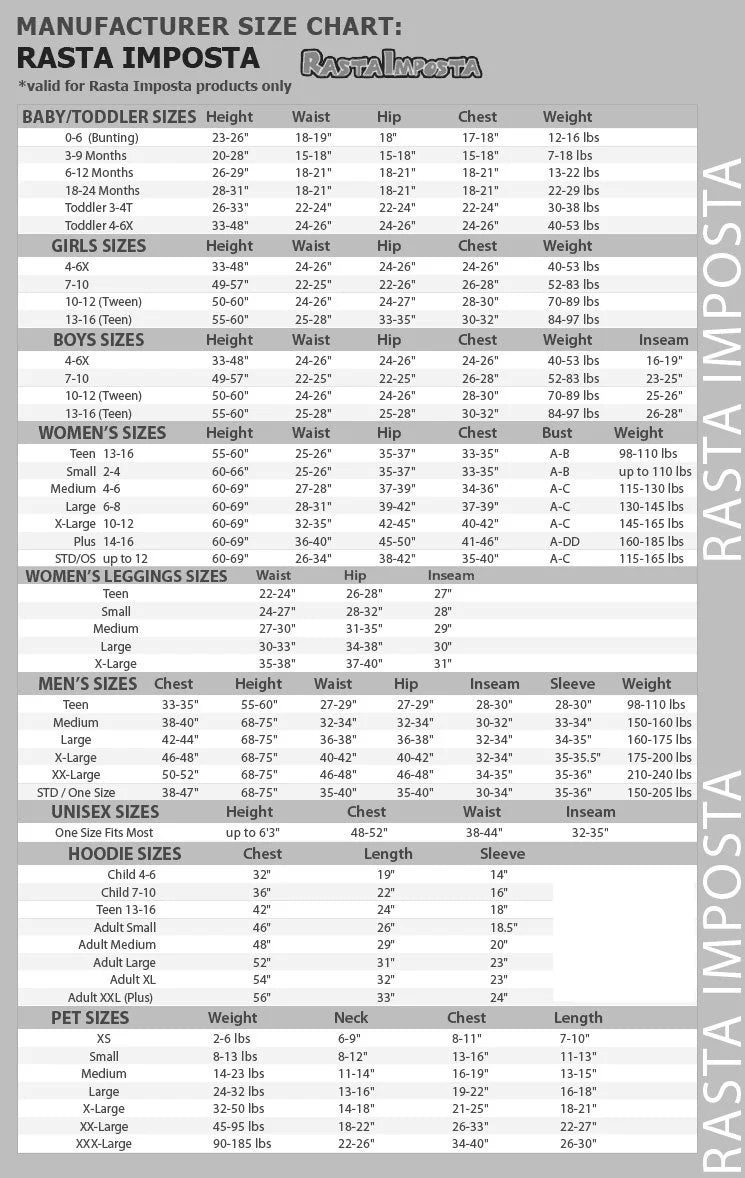 Sizing Chart