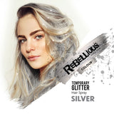 Rebellious Hair Spray in silver glitter