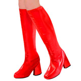 Red boot tops worn over shoes for superheroes and retro 60s and 70s costumes