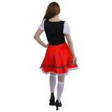 Ladies Red and Brown Oktoberfest Dress back view