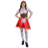 Ladies Red and Brown Oktoberfest Dress front view