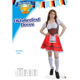 Ladies Red and Brown Oktoberfest Dress packaging