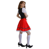 Ladies Red and Brown Oktoberfest Dress side view
