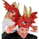 Novelty dragon hat with beady eyes for costume wear