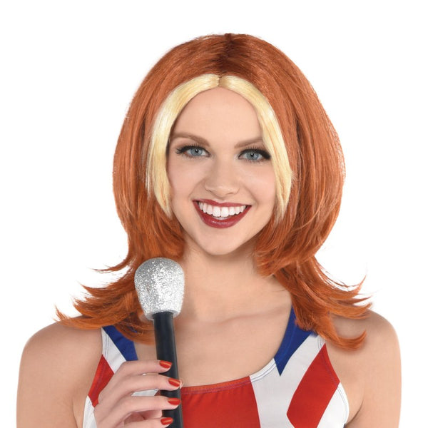 Red 90s pop star wig for adults

