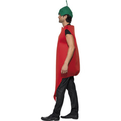 Foam red hot chilli pepper costume with green felt hat