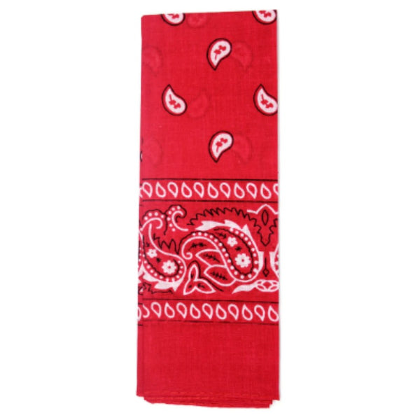 Red paisley cowboy bandana for wild west.