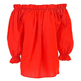 Red Pirate Blouse for adult women – alternate front view
