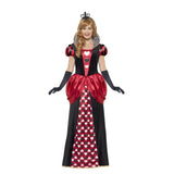 halloween red queen costume adult long gown