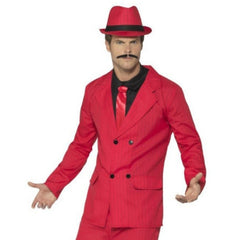 red zoot suit costume 1920s pinstripe adult