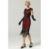 1920s Fringe Flapper Dress - Red - Hire