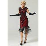 1920s Fringe Flapper Dress - Red - Hire