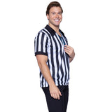 Referee shirt hire, mens black and white stripe.