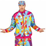 Colourful retro 90s tracksuit costume jacket with geometric pattern